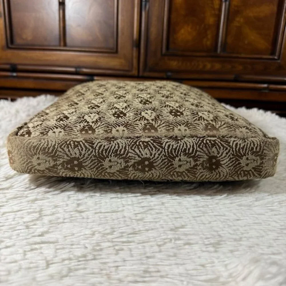 Vintage Anne Klein Bronze Lion Padded Laptop Sleeve Zip Top Handled Case